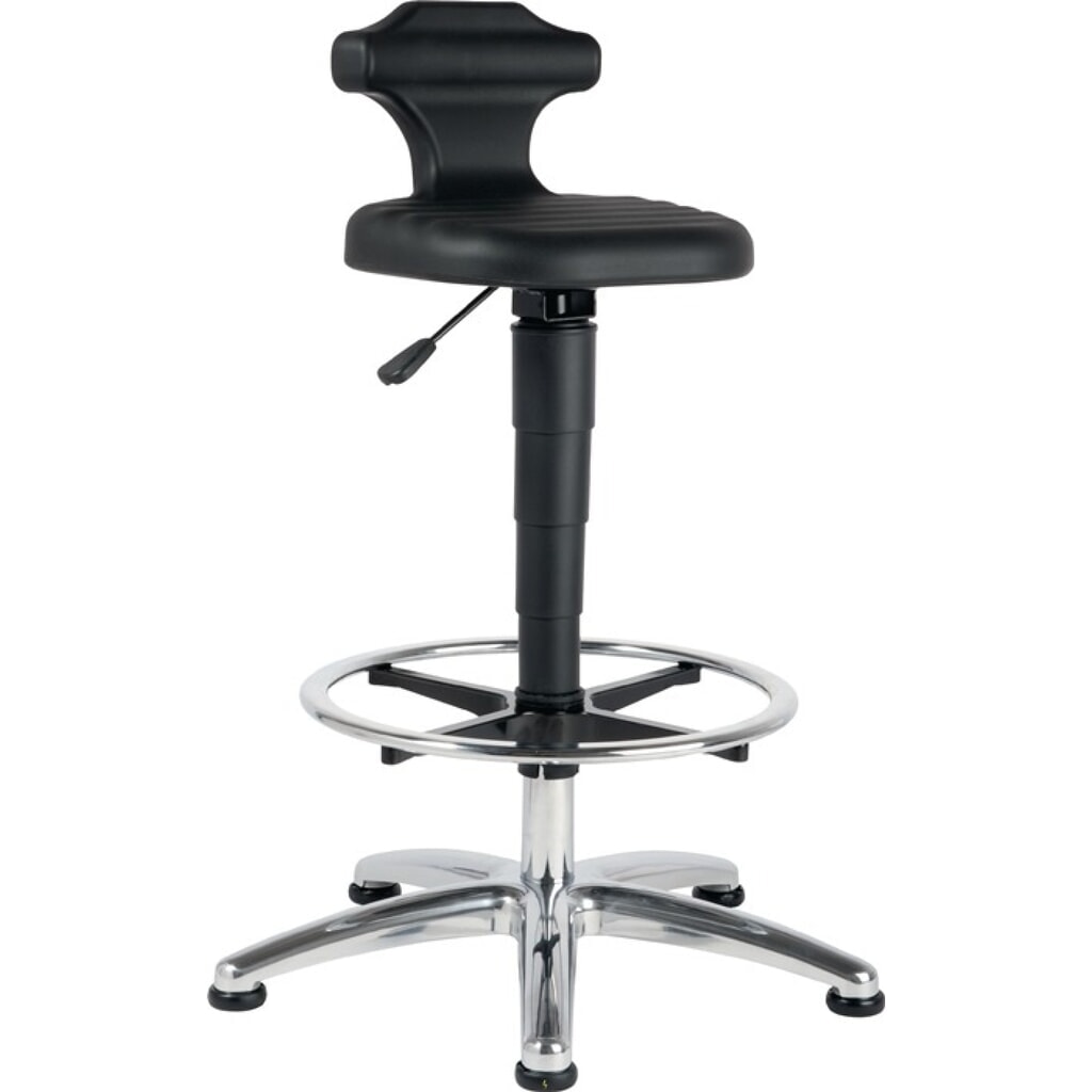 Produktabbildung: bimos Sitz-/Stehstuhl Flex, Sitzhöhenverstellung 510-780 mm, Integralschaum, mit Fußring ESD