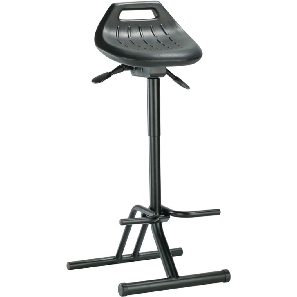 Produktabbildung: bimos Stehhilfe, Sitzhöhenverstellung 640-840 mm, Integralschaum, Stahlrohr schwarz klappbar