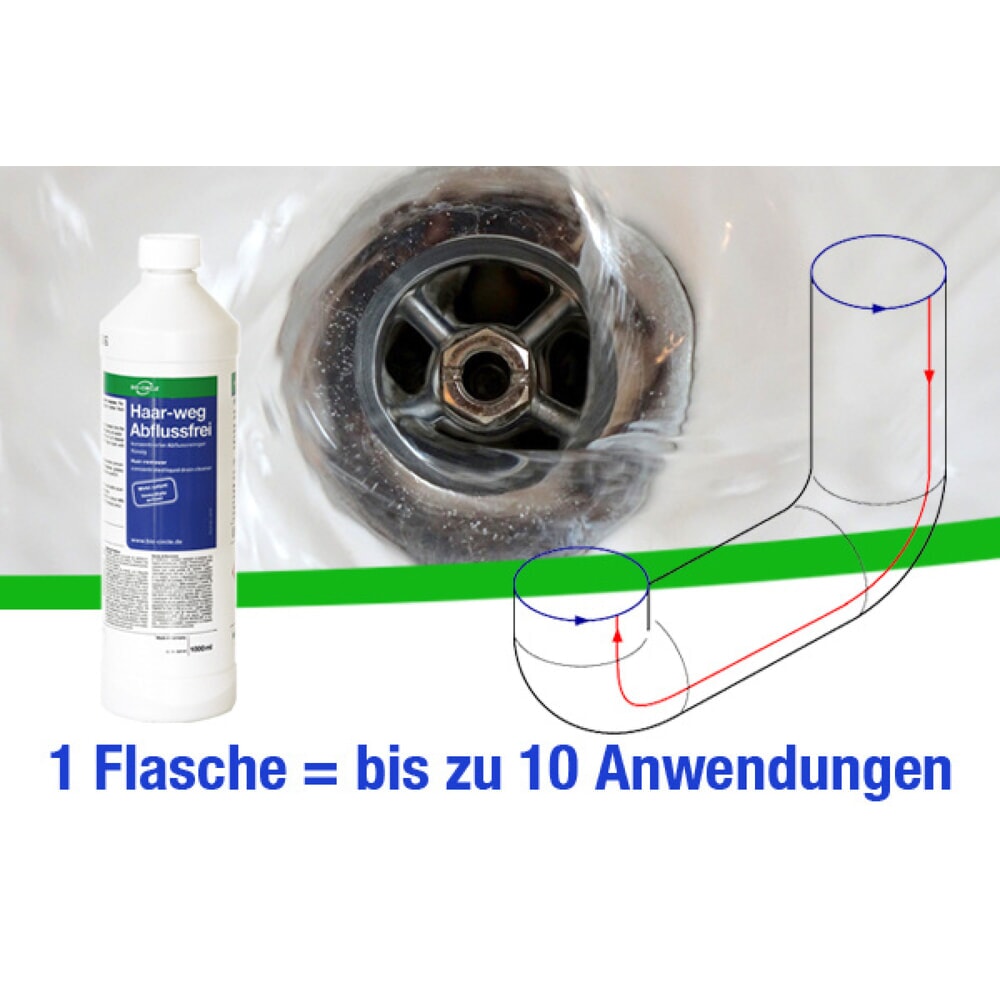 N° de l'image du produit 2 : BIO-CIRCLE Nettoyant pour tuyaux sans drain pour cheveux 12 flacons de 1000 ml