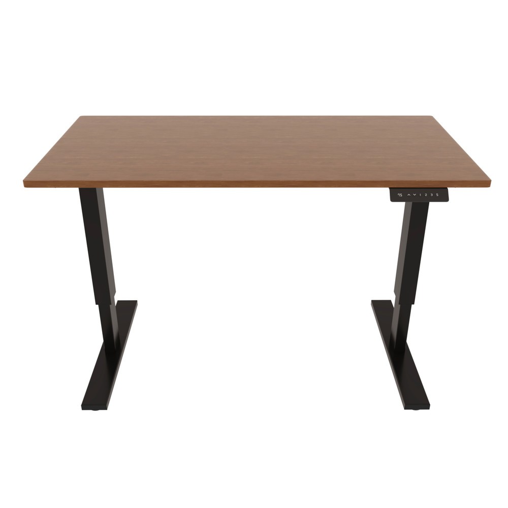 Produktabbildung Nr. 2: BISLEY Büromöbel-Set Easy Starter, elektrisch höhenverstellbarer Tisch 160 x 80 cm, schwarz, walnuss, Rollcontainer schwarz mit 1 Schublade + 1 Hängeregisterlade