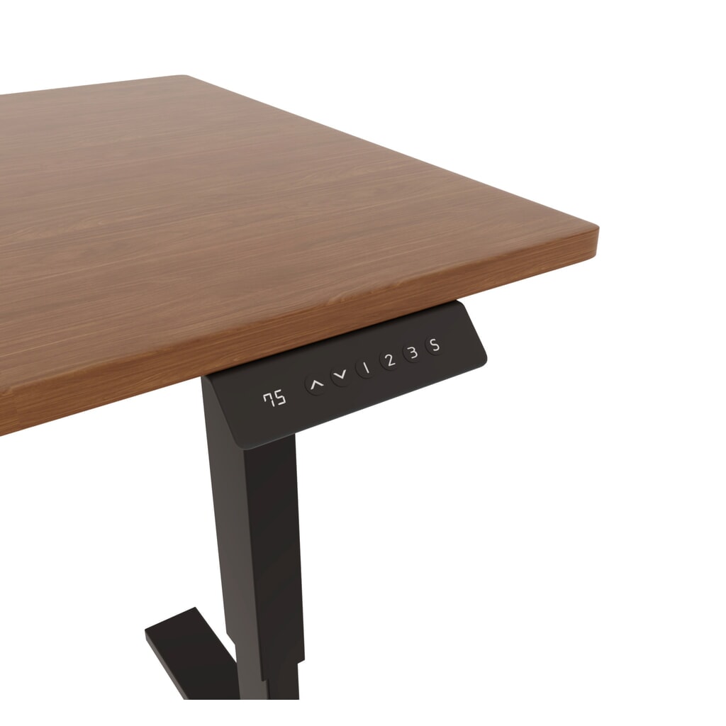 BISLEY Büromöbel-Set Easy Starter, elektrisch höhenverstellbarer Tisch 160 x 80 cm, schwarz, walnuss, Rollcontainer schwarz mit 1 Schublade + 1 Hängeregisterlade Produktabbildung Nr. 3: BISLEY Büromöbel-Set Easy Starter, elektrisch höhenverstellbarer Tisch 160 x 80 cm, schwarz, walnuss, Rollcontainer schwarz mit 1 Schublade + 1 Hängeregisterlade