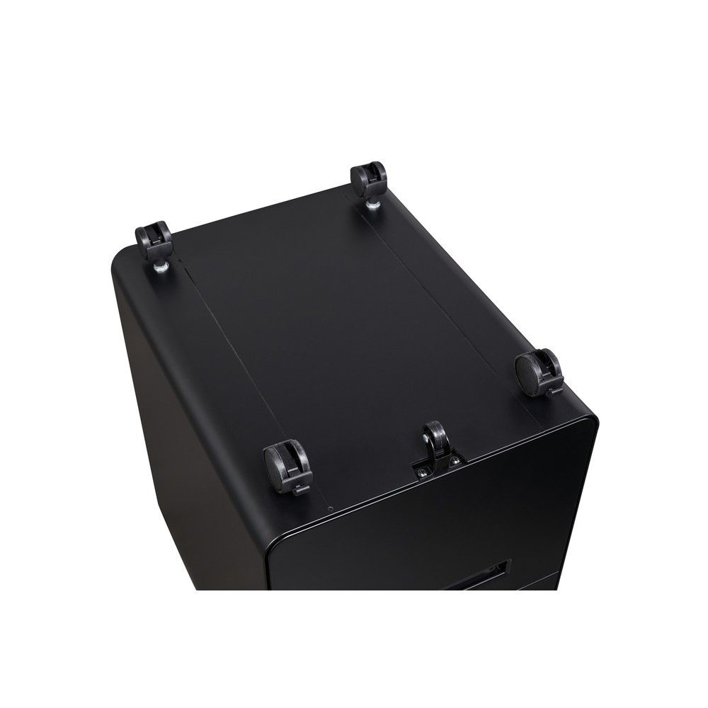 Produktabbildung Nr. 5: BISLEY Büromöbel-Set Easy Starter, elektrisch höhenverstellbarer Tisch 160 x 80 cm, schwarz, walnuss, Rollcontainer schwarz mit 1 Schublade + 1 Hängeregisterlade