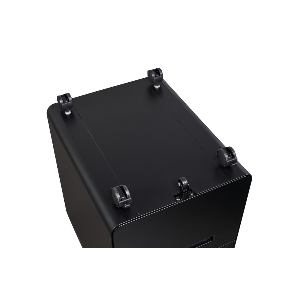 BISLEY Büromöbel-Set Easy Starter, elektrisch höhenverstellbarer Tisch 160 x 80 cm, schwarz, walnuss, Rollcontainer schwarz mit 1 Schublade + 1 Hängeregisterlade Produktabbildung Nr. 5: BISLEY Büromöbel-Set Easy Starter, elektrisch höhenverstellbarer Tisch 160 x 80 cm, schwarz, walnuss, Rollcontainer schwarz mit 1 Schublade + 1 Hängeregisterlade