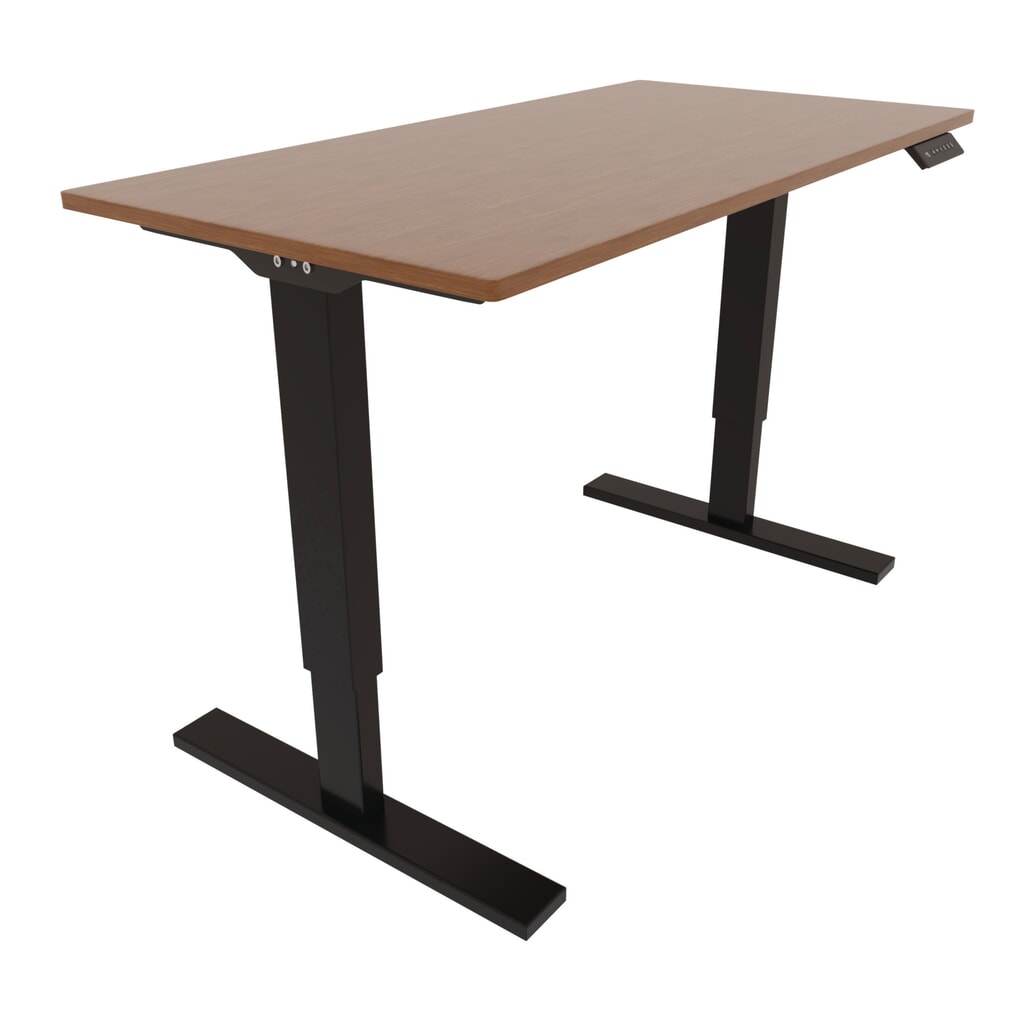Produktabbildung Nr. 9: BISLEY Büromöbel-Set Easy Starter, elektrisch höhenverstellbarer Tisch 160 x 80 cm, schwarz, walnuss, Rollcontainer schwarz mit 1 Schublade + 1 Hängeregisterlade
