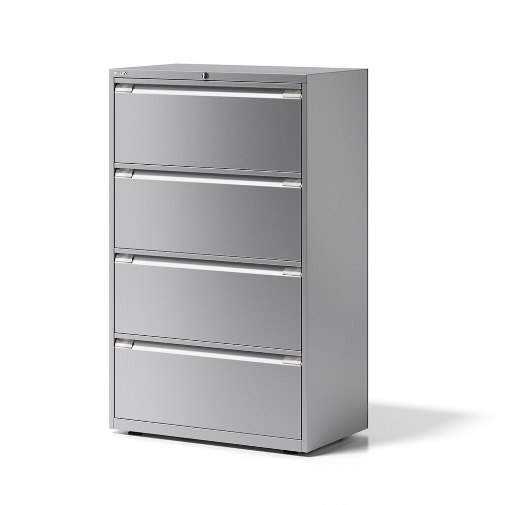 Produktabbildung: BISLEY Hängeregisterschrank Essentials, 4 Schubladen, lichtgrau