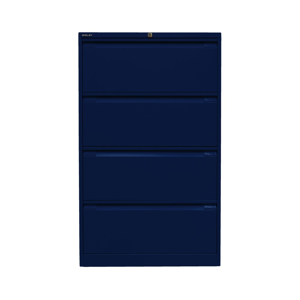 Produktabbildung Nr. 2: BISLEY Hängeregistraturschank, 2-bahnig, 4 Schubladen, blau