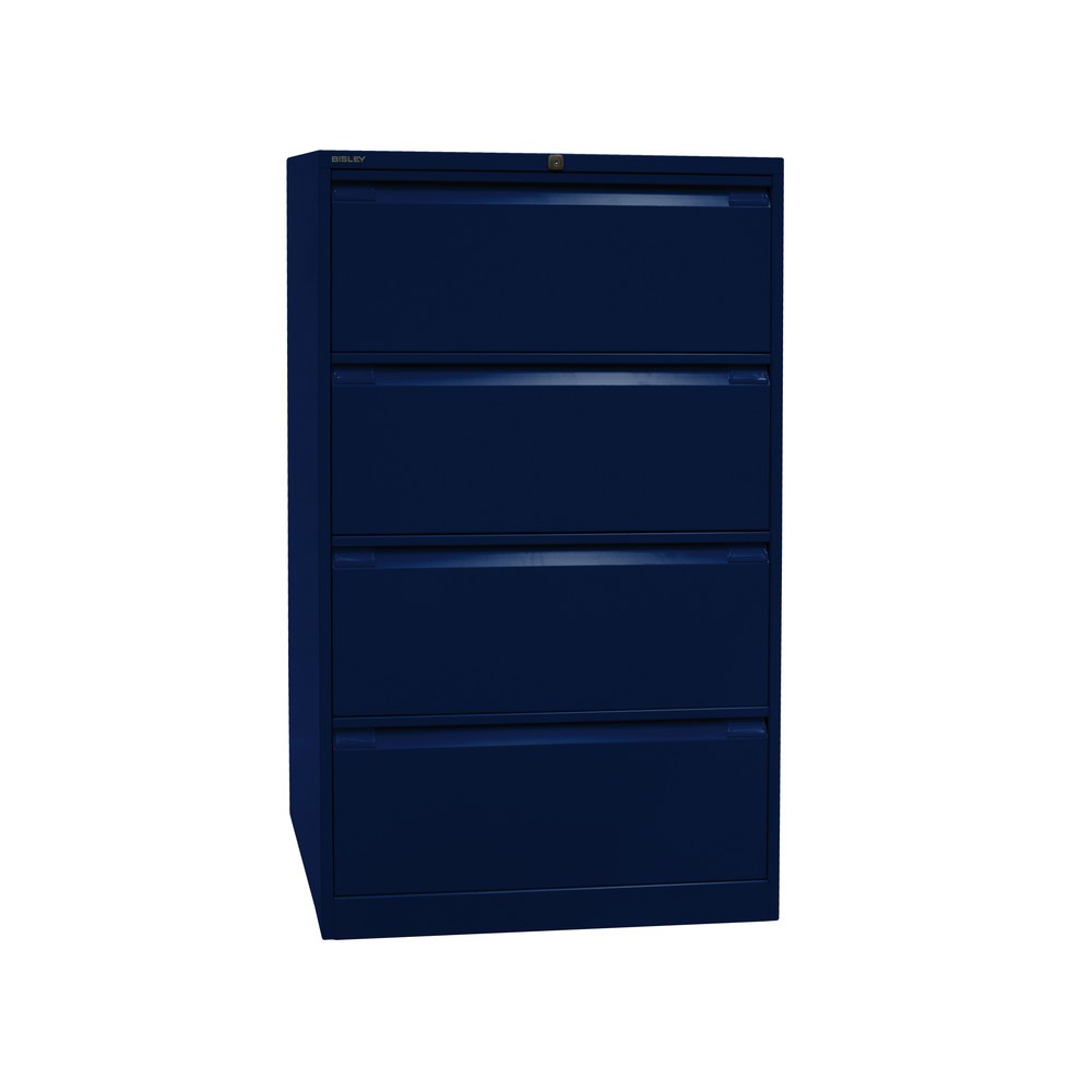Produktabbildung Nr. 3: BISLEY Hängeregistraturschank, 2-bahnig, 4 Schubladen, blau