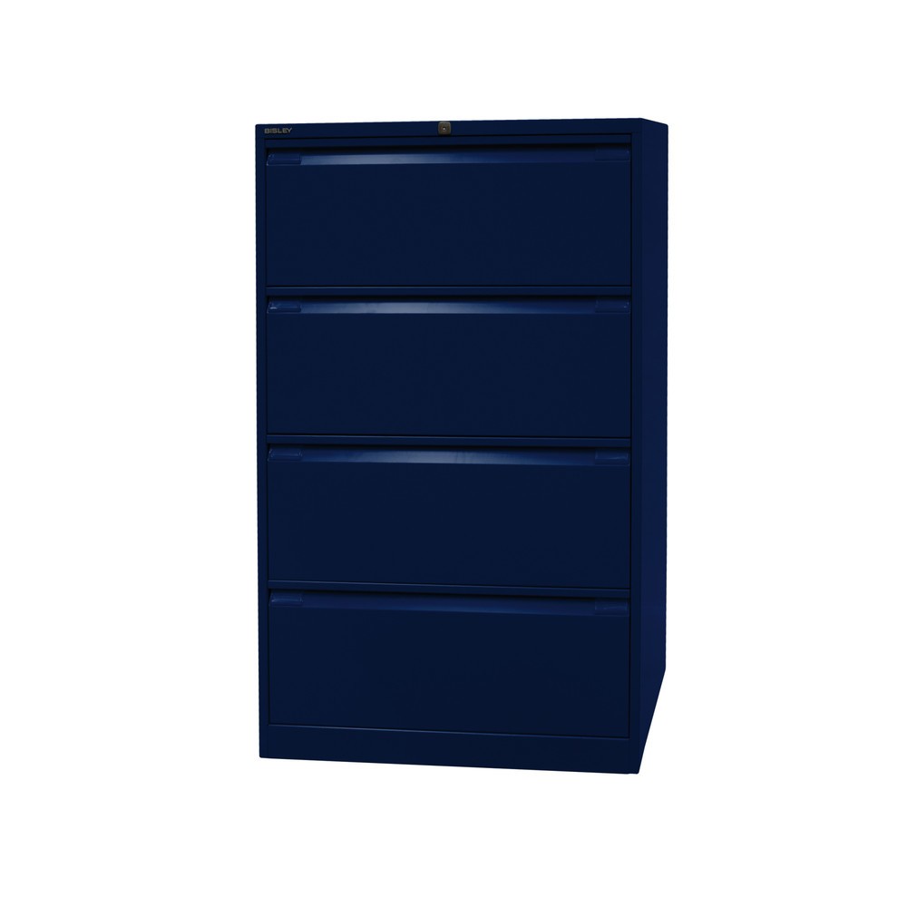 Produktabbildung Nr. 1: BISLEY Hängeregistraturschank, 2-bahnig, 4 Schubladen, blau