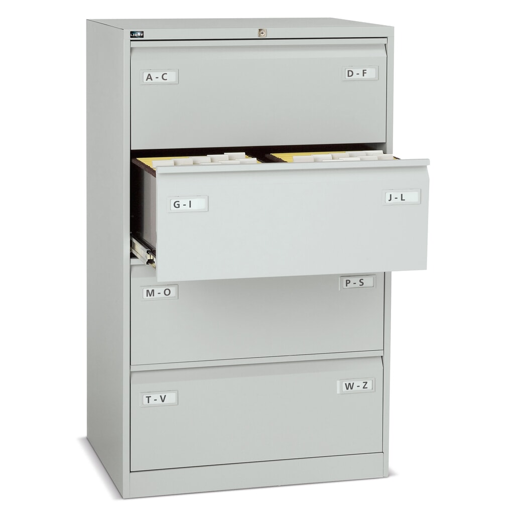 BISLEY Hängeregisterschrank LIGHT mit Griffleiste, 1-bahnig, 2 Schubladen, lichtgrau Produktabbildung: BISLEY Hängeregisterschrank LIGHT mit Griffleiste, 1-bahnig, 2 Schubladen, lichtgrau
