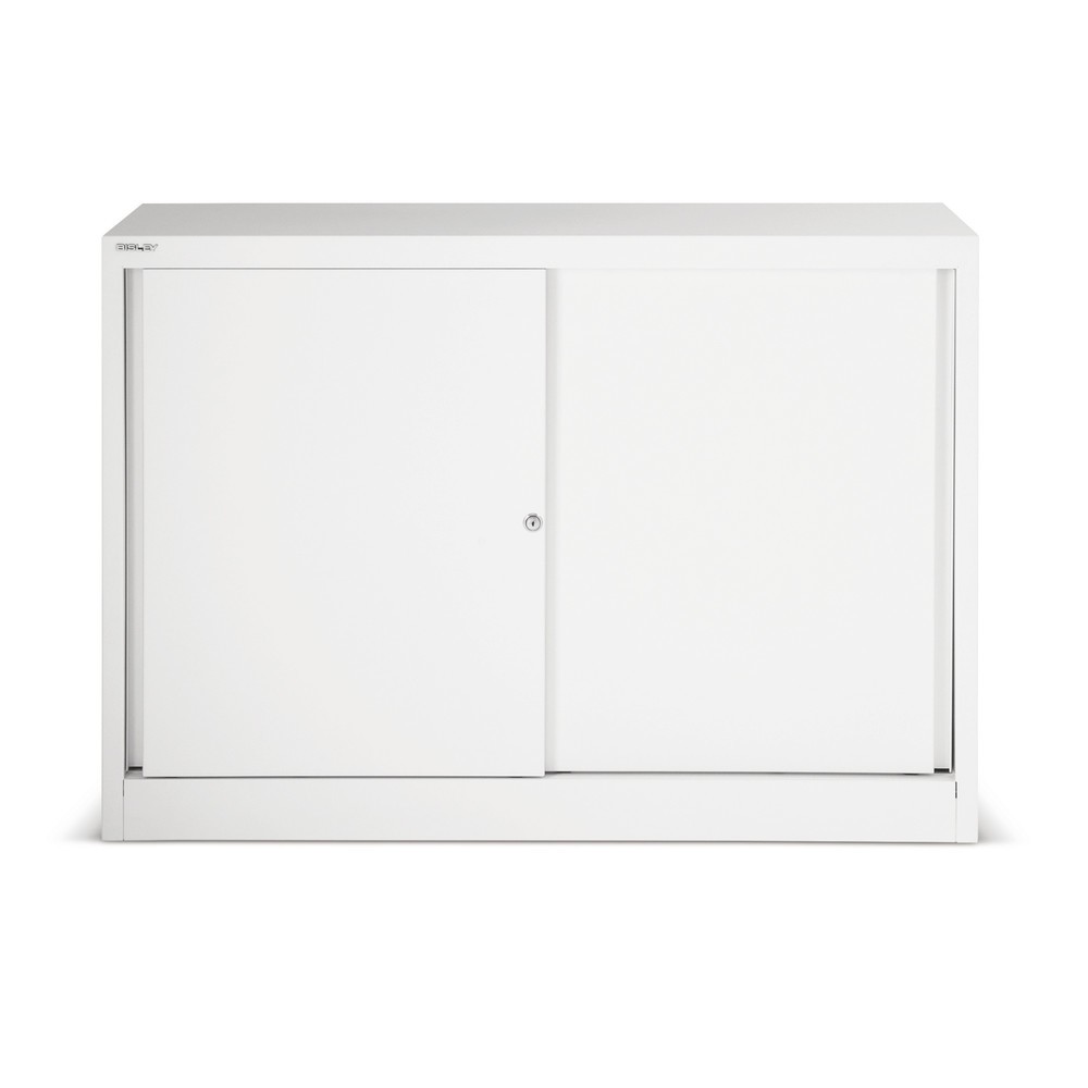 Produktabbildung: BISLEY Schiebetürschrank Premium, HxBxT 839 x 1.200 x 430 mm, lichtgrau