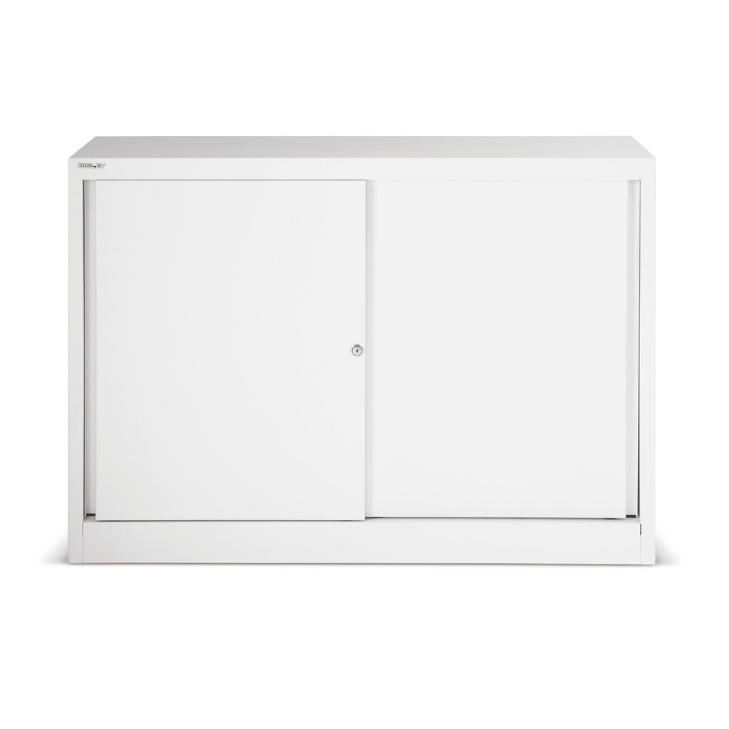 BISLEY Schiebetürschrank Premium, HxBxT 839 x 1.200 x 430 mm, lichtgrau Produktabbildung: BISLEY Schiebetürschrank Premium, HxBxT 839 x 1.200 x 430 mm, lichtgrau