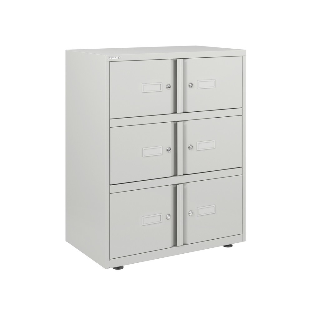 Produktabbildung Nr. 2: BISLEY Schließfachschrank Essentials, 6 Türen, verkehrsweiß
