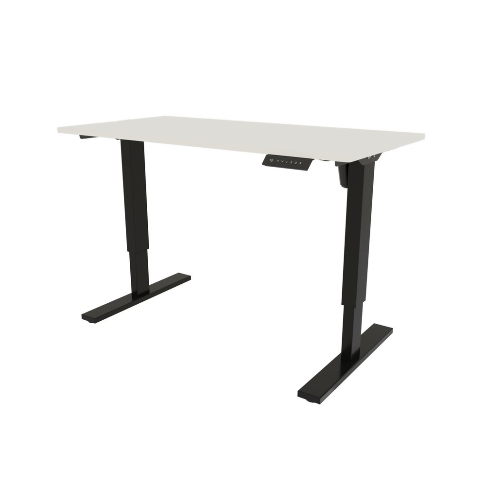 Produktabbildung: BISLEY Schreibtisch E-StarterTech, elektrisch höhenverstellbar, 160 x 80 cm, schwarz, weiß