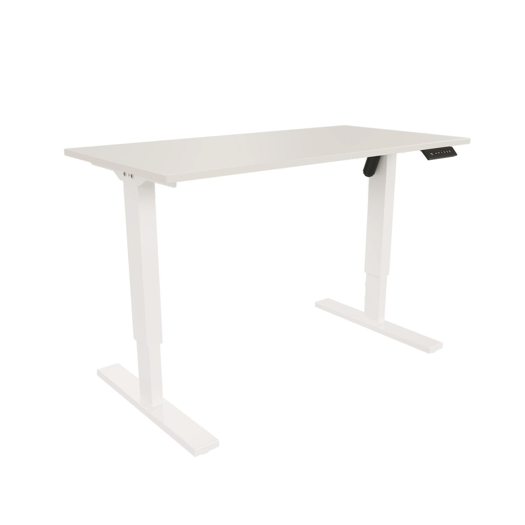 BISLEY Schreibtisch E-StarterTech, elektrisch höhenverstellbar, 160 x 80 cm, weiß, grau Produktabbildung Nr. 4: BISLEY Schreibtisch E-StarterTech, elektrisch höhenverstellbar, 160 x 80 cm, weiß, grau