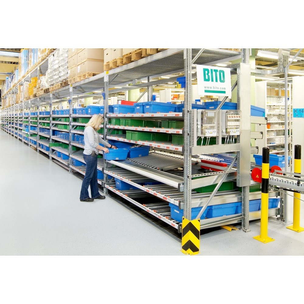 Produktabbildung Nr. 2: Bito Stückgut-Durchlaufregal-Komplettpaket, HxBxT 2.000 x 1.470 x 1.300 mm, statisch, Vorlaufebenen gerade