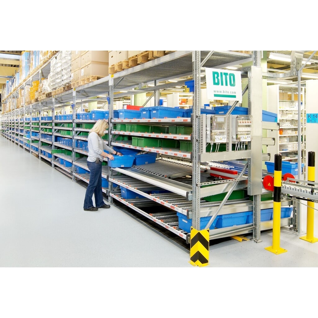 Bito Stückgut-Durchlaufregal-Komplettpaket, HxBxT 2.000 x 1.470 x 1.300 mm, statisch, Vorlaufebenen gerade Produktabbildung Nr. 2: Bito Stückgut-Durchlaufregal-Komplettpaket, HxBxT 2.000 x 1.470 x 1.300 mm, statisch, Vorlaufebenen gerade