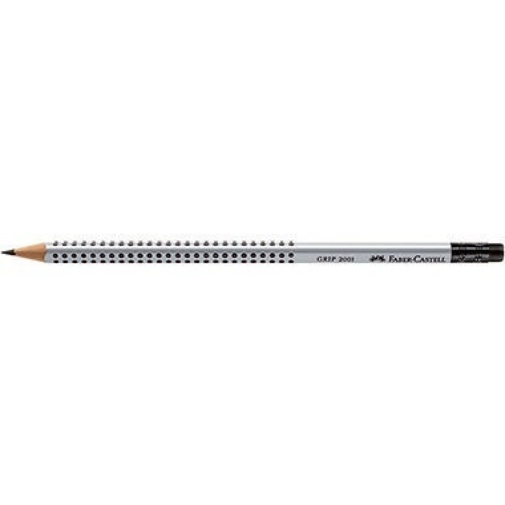 Produktabbildung Nr. 1: Faber-Castell Bleistift GRIP 2001 117200 mit Radierer HB silbergrau