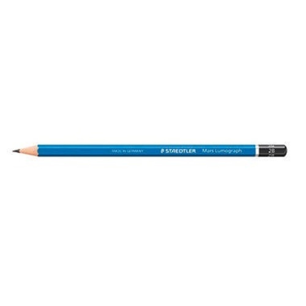 Produktabbildung: STAEDTLER Bleistift Mars Lumograph 100-2B 17,5cm 2B Schaft blau