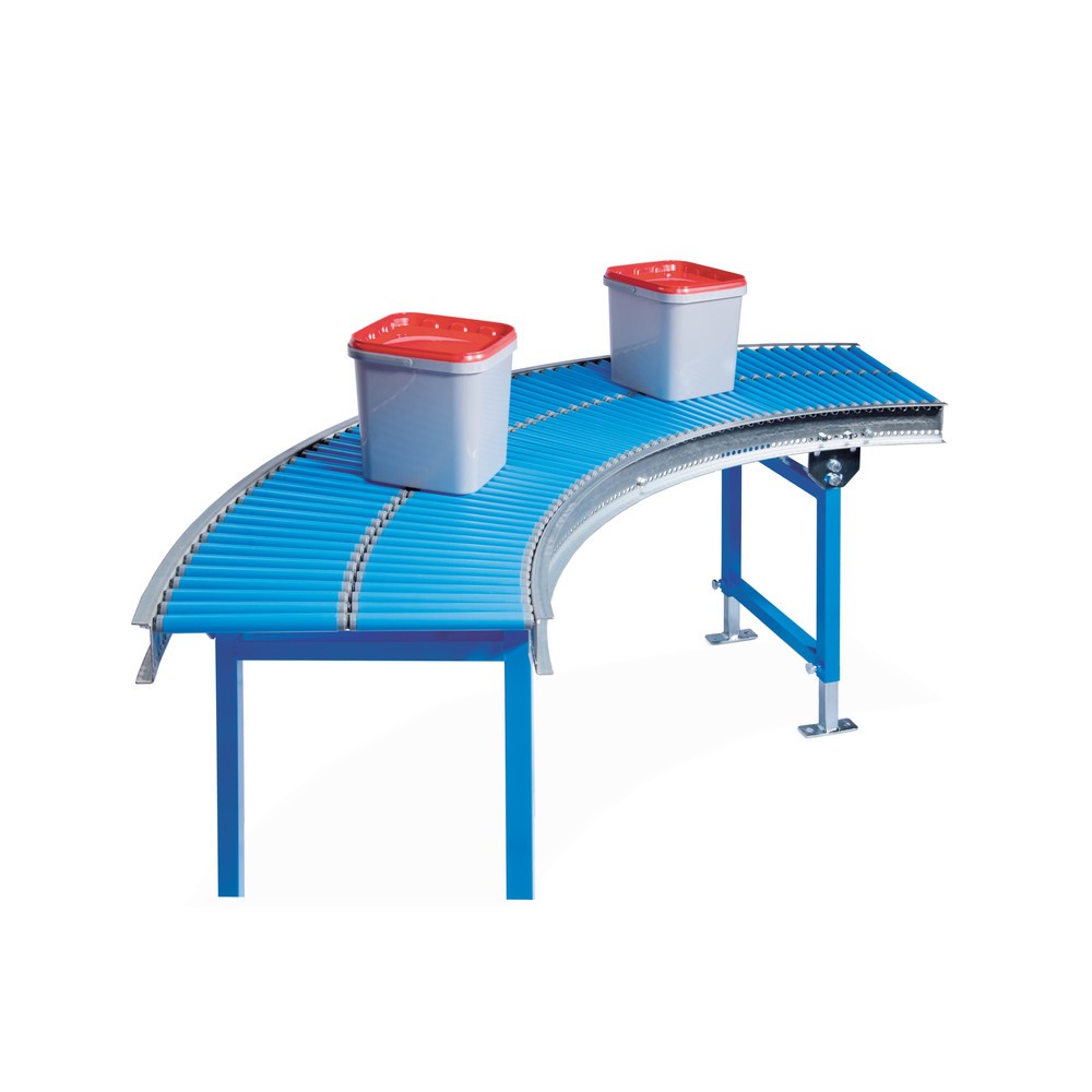 Produktabbildung Nr. 3: BLUME Klein-Rollenbahn, Kunststoffrollen Ø 30 mm, 90° Kurve, Gewindeachse, Breite 200 mm