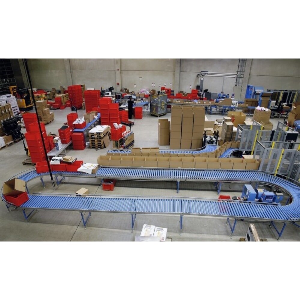 Productafbeelding nr. 3: BLUME lichte rollenbaan, 90˚ bocht, kunststof wielen, Ø 50 mm, Baanbreedte 800 mm, Asafstand 100 mm