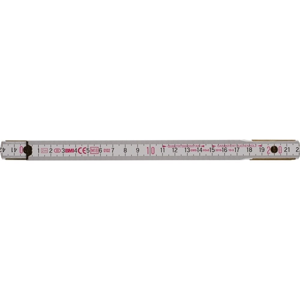 Produktabbildung Nr. 2: BMI Gliedermaßstab 9042, mm/cm EG III, Länge 2 m Breite 16 mm, Buche weiß