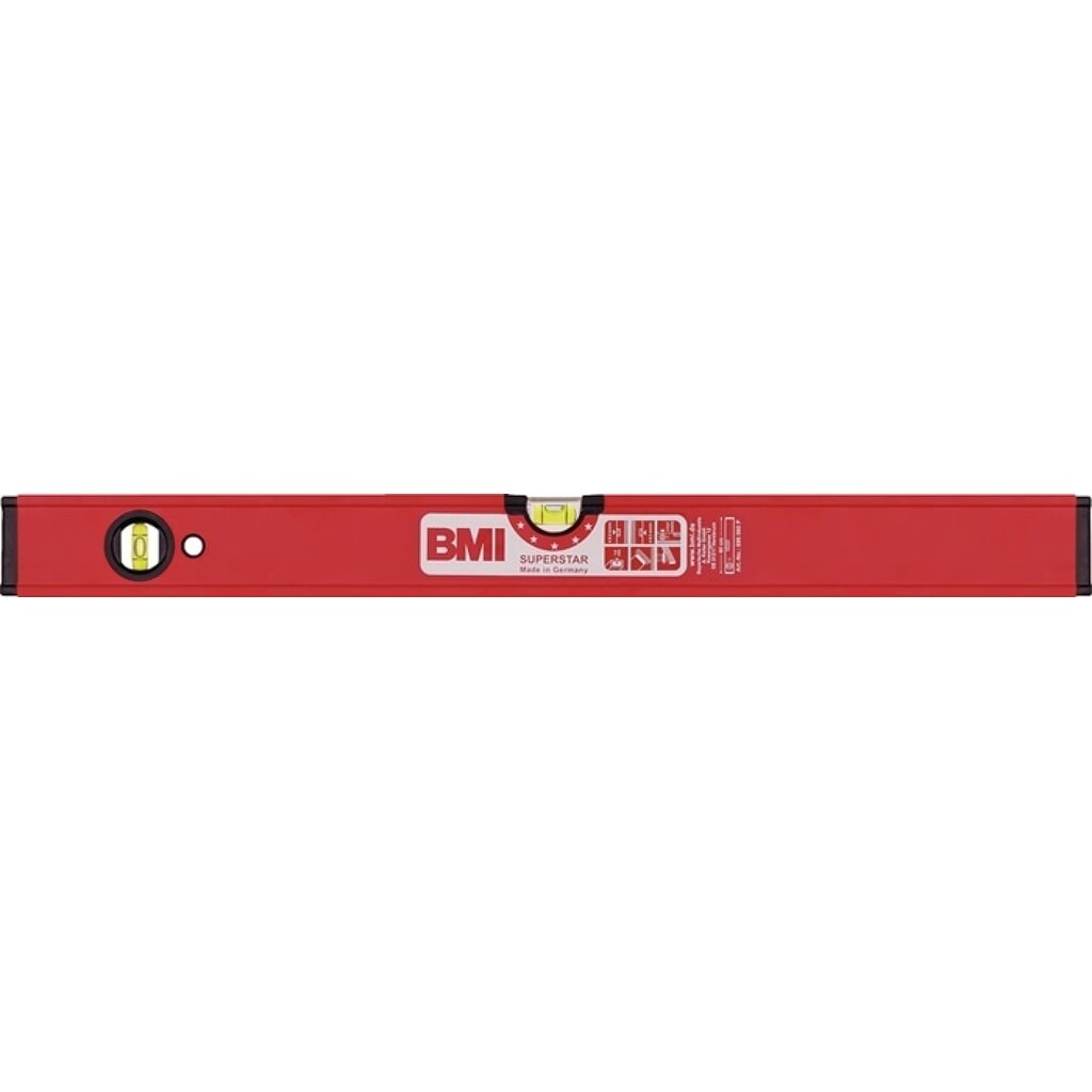 BMI Wasserwaage SUPERSTAR, Aluminium rot, 40 cm, ± 0,5 mm/m Produktabbildung: BMI Wasserwaage SUPERSTAR, Aluminium rot, 40 cm, ± 0,5 mm/m