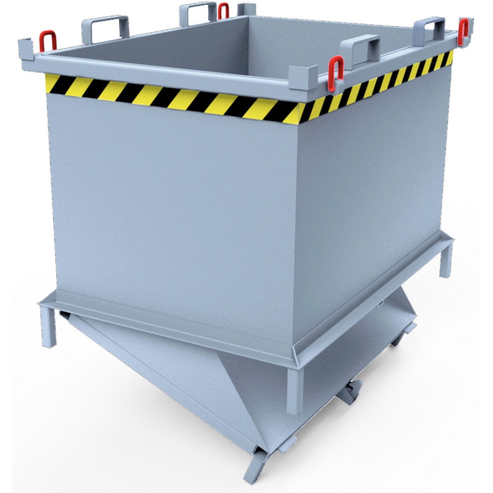 Productafbeelding nr. 3: Bodemklepcontainer met automatische activering, met poten, volume 0,75 m³, lichtgrijs