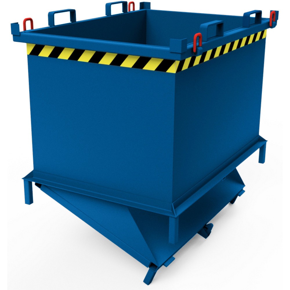 Productafbeelding nr. 3: Bodemklepcontainer met automatische activering, met poten, volume 0,75 m³, gentiaanblauw
