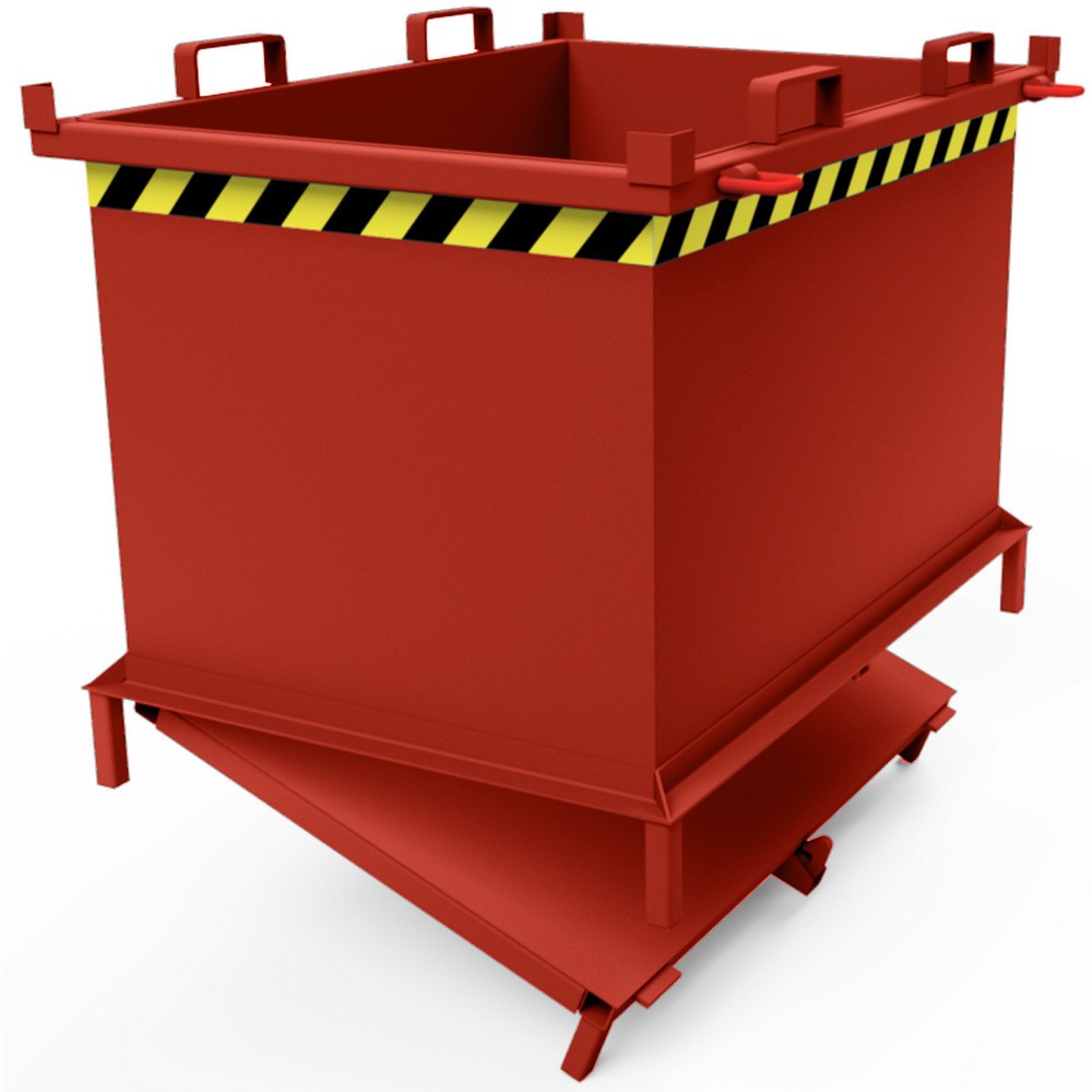 Productafbeelding nr. 4: Bodemklepcontainer met automatische activering, met poten, volume 0,75 m³, bloedoranje