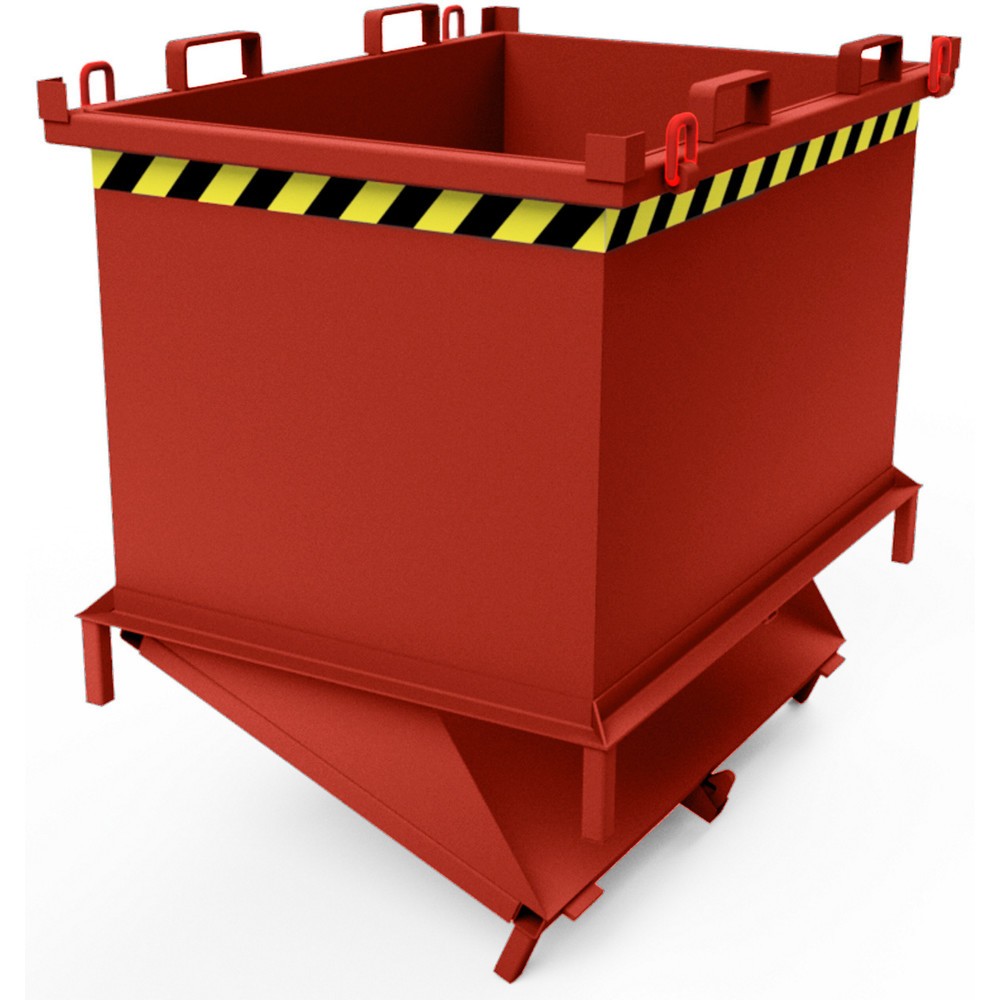 Productafbeelding nr. 3: Bodemklepcontainer met automatische activering, met poten, volume 1,5 m³, bloedoranje