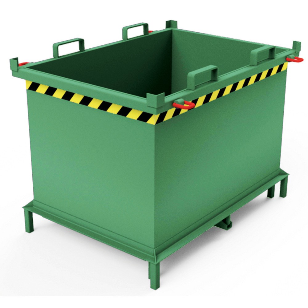 Product afbeelding: Bodemklepcontainer met automatische activering, met poten, volume 1,5 m³, resedagroen