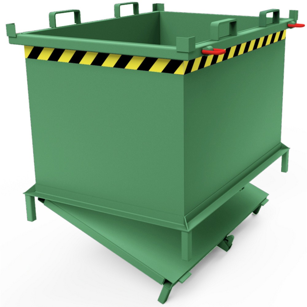 Productafbeelding nr. 4: Bodemklepcontainer met automatische activering, met poten, volume 1,5 m³, resedagroen