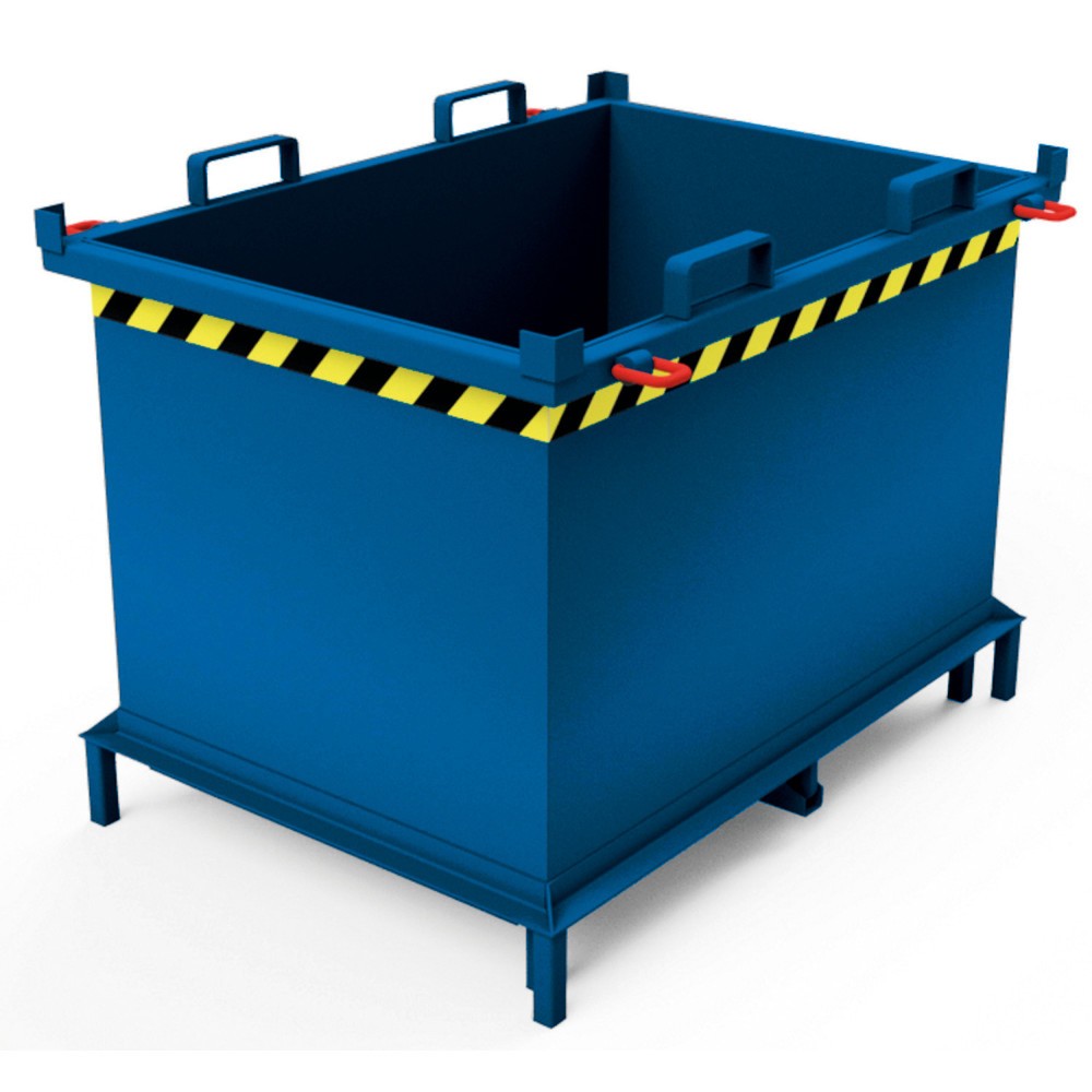 Product afbeelding: Bodemklepcontainer met automatische activering, met poten, volume 2 m³, gentiaanblauw