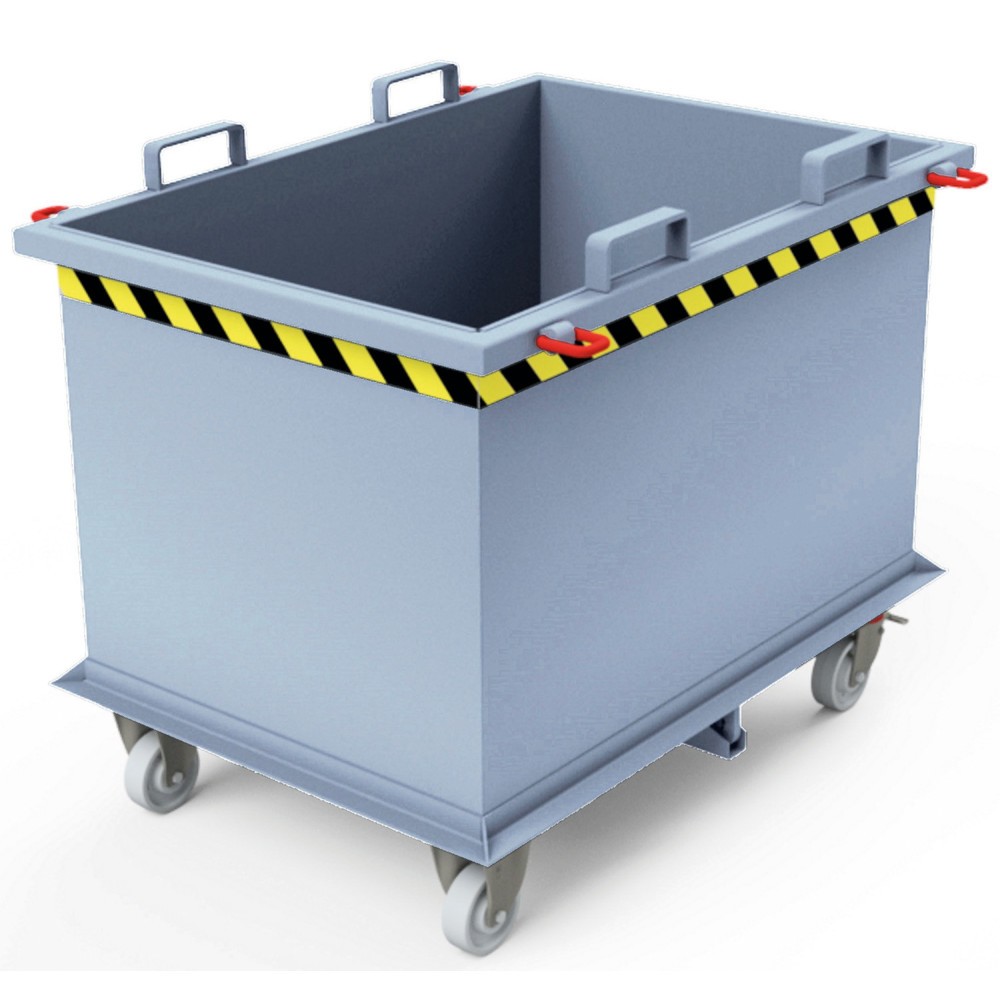 Product afbeelding: Bodemklepcontainer met automatische activering, met wielen, volume 1,5 m³, lichtgrijs