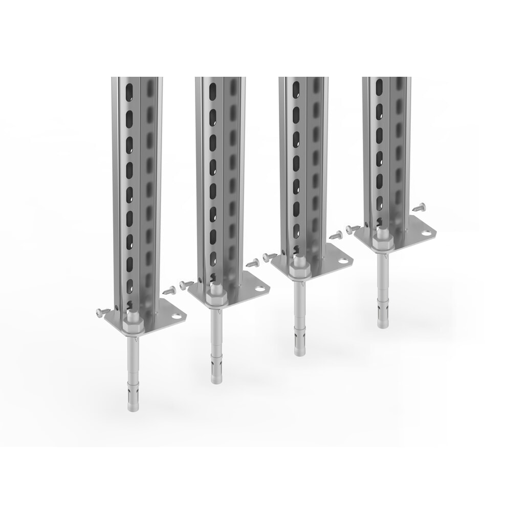 Bodenbefestigungsset für META Akten-/Fachbodenregal mit Stecksystem, Grundfeld Produktabbildung: Bodenbefestigungsset für META Akten-/Fachbodenregal mit Stecksystem, Grundfeld