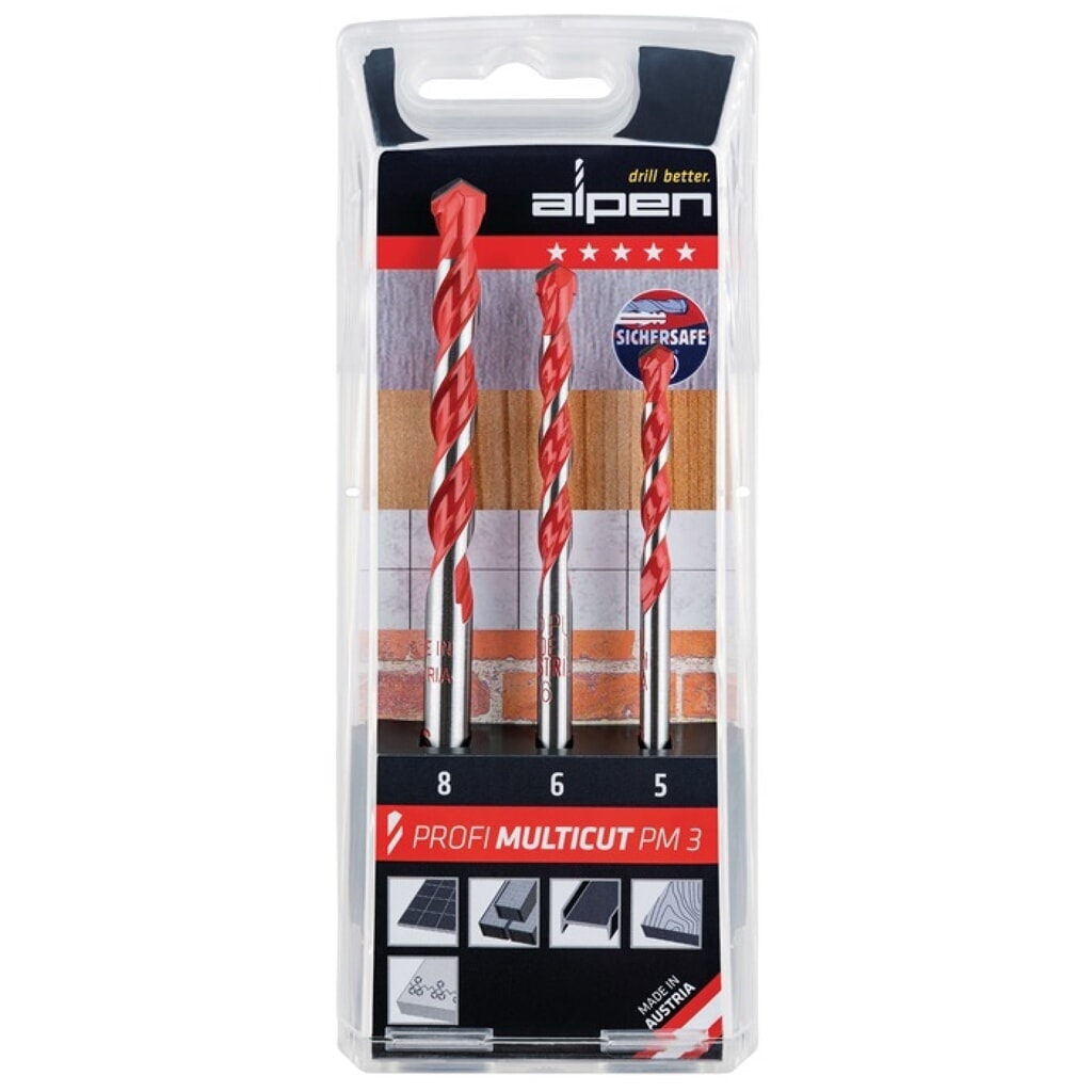 Bohrersatz Profi Multicut 5tlg.4,5,6,8,10mm rd. Produktabbildung: Bohrersatz Profi Multicut 5tlg.4,5,6,8,10mm rd.