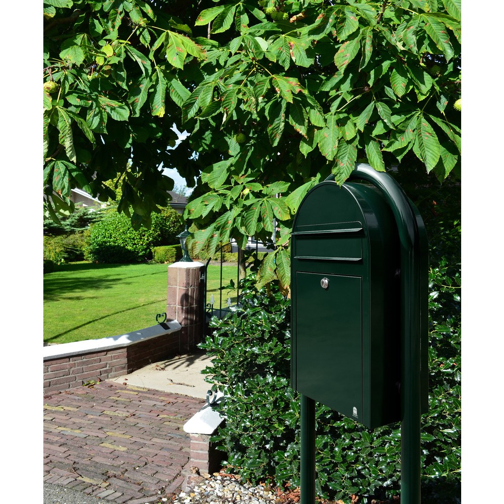 N° de l'image du produit 2 : Boîte aux lettres avec ouverture d’insertion Bobi, H x l x L 500 x 320 x 210 mm, acier galvanisé, vert