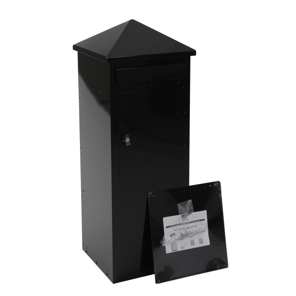 N° de l'image du produit 4 : Boîte aux lettres avec ouverture d’insertion, en acier galvanisé, carrée, noir
