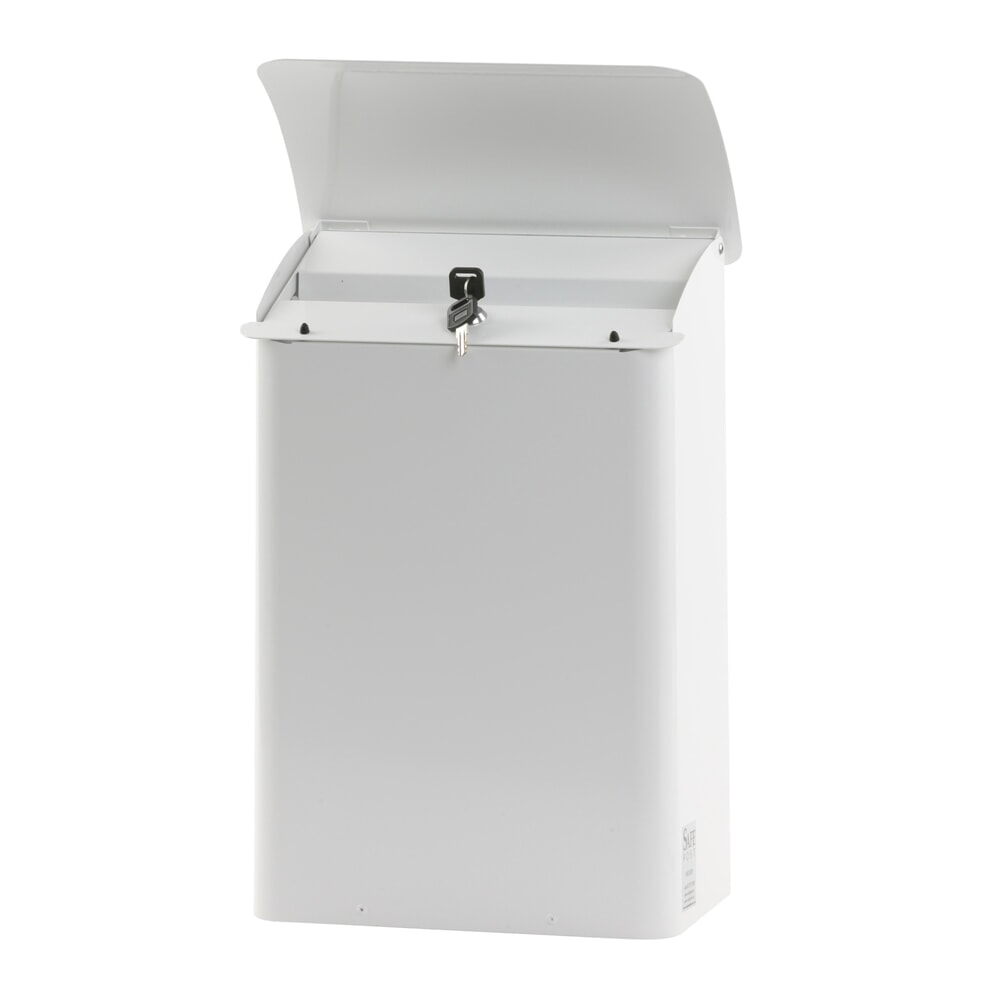 N° de l'image du produit 2 : Boîte aux lettres murale, L x l x h 180 x 290 x 425 mm, avec ouverture d’insertion verrouillable, blanc
