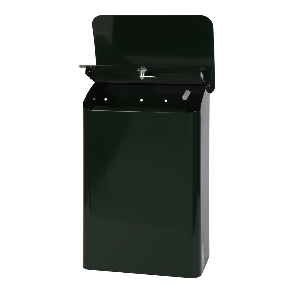 N° de l'image du produit 3 : Boîte aux lettres murale, L x l x h 180 x 290 x 425 mm, avec ouverture d’insertion verrouillable, vert