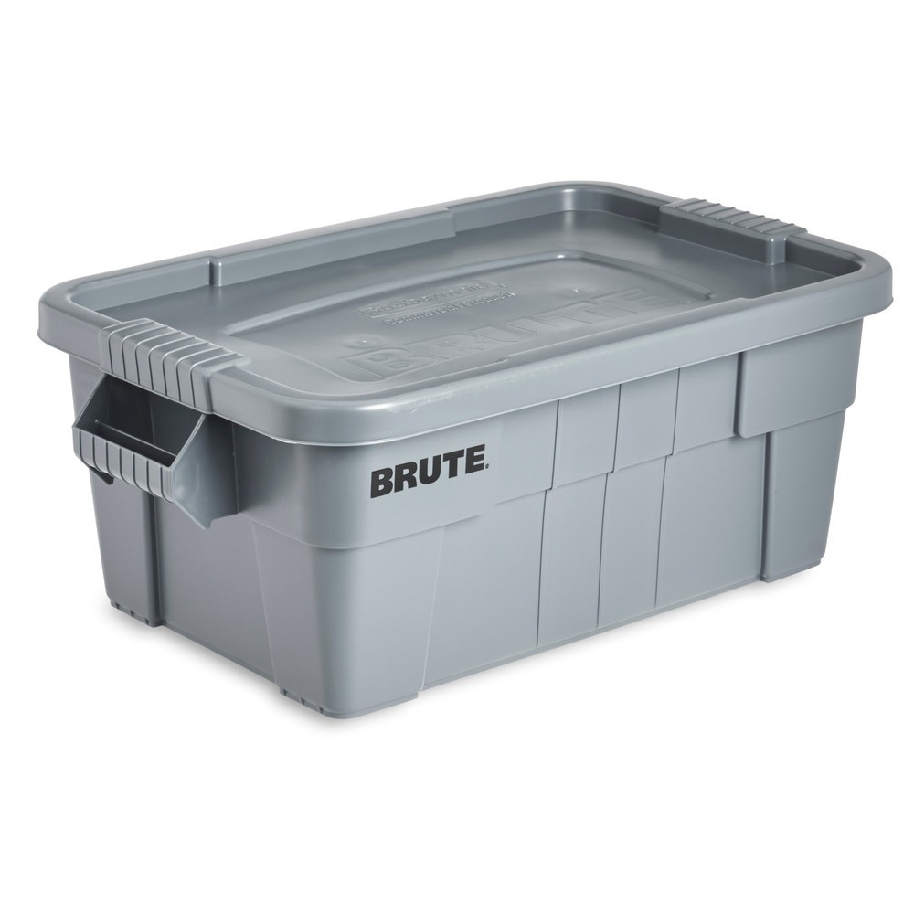 Illustration du produit: Boîte de stockage Brute Rubbermaid®, en polyéthylène, avec couvercle à encliquetage, 53 litres, gris