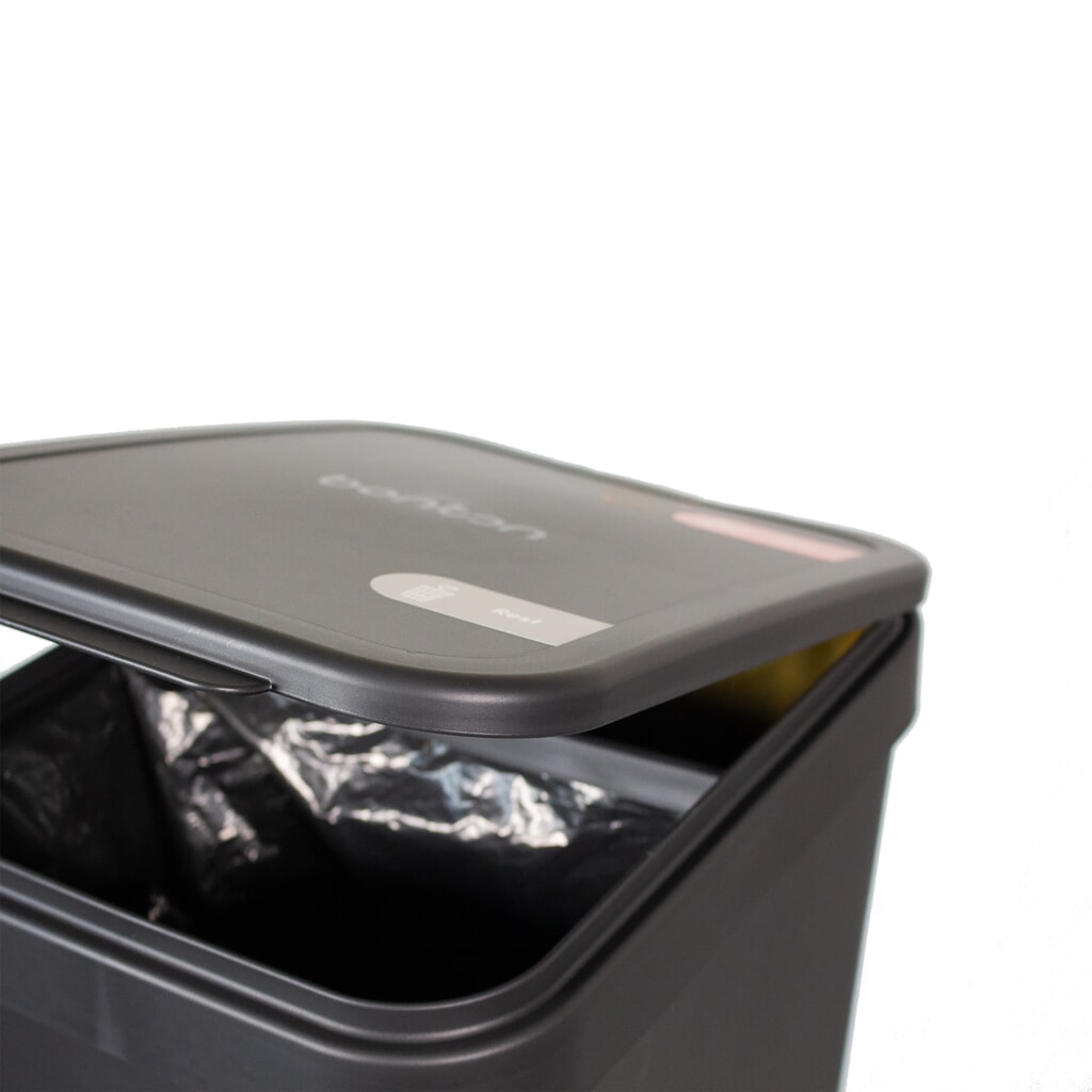 Produktabbildung Nr. 4: BON TON Circubin Abfallbehälter, aus 100 % recyceltem Polypropylen, 2 x 20 Liter, mit Deckel, anthrazit