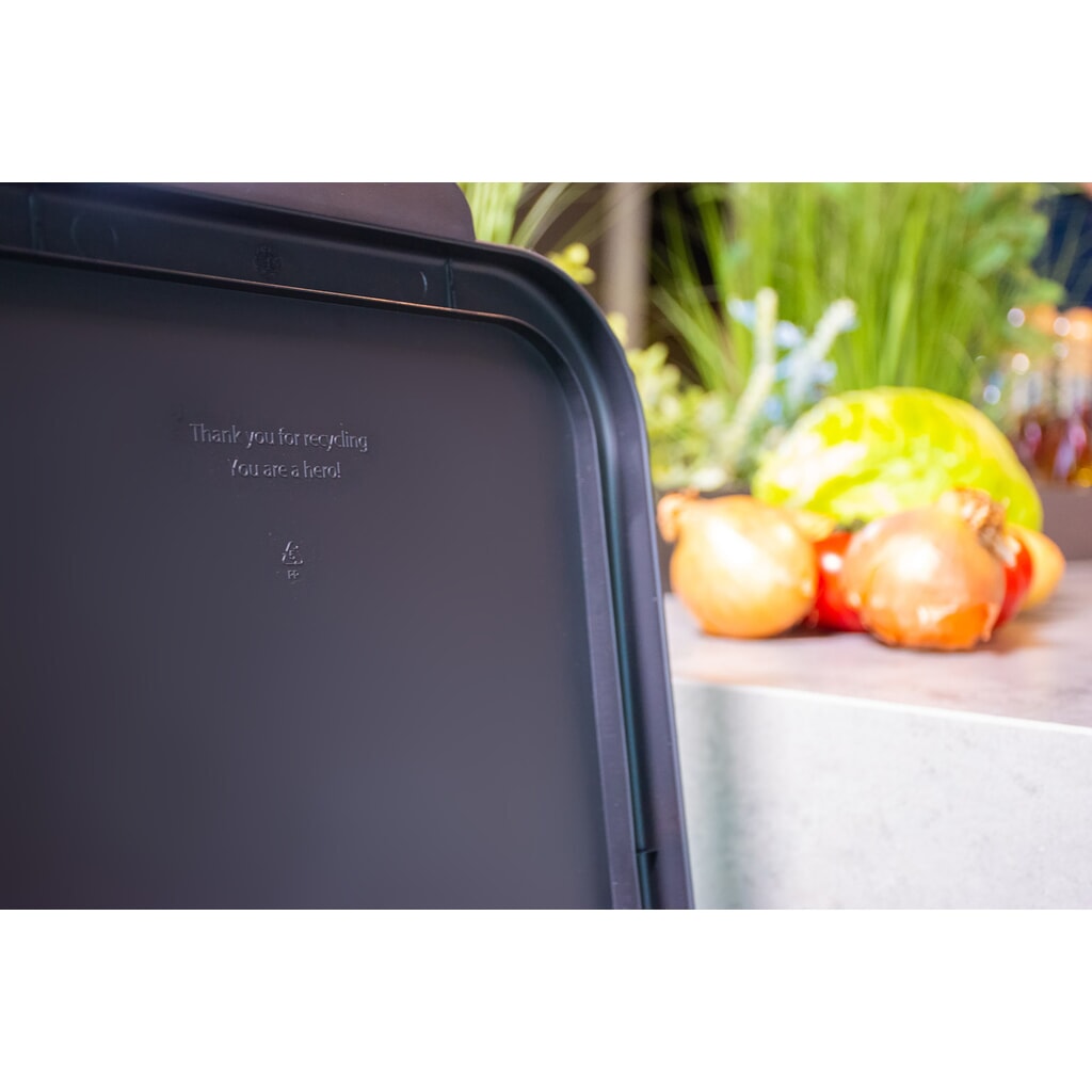 BON TON Circubin Abfallbehälter, aus 100 % recyceltem Polypropylen, 2 x 20 Liter, mit Deckel, anthrazit Produktabbildung Nr. 10: BON TON Circubin Abfallbehälter, aus 100 % recyceltem Polypropylen, 2 x 20 Liter, mit Deckel, anthrazit