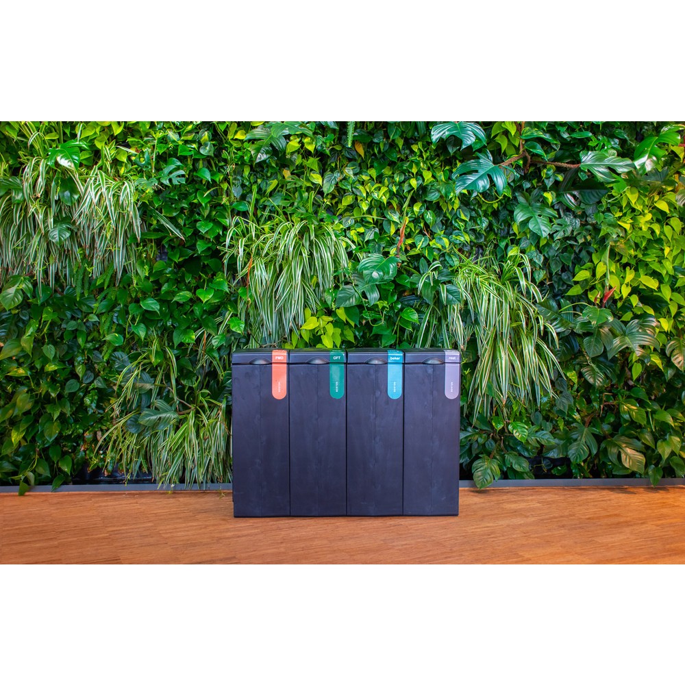 Produktabbildung Nr. 3: BON TON Original Abfallbehälter, aus 100 % recyceltem Polypropylen, 70 Liter, grau/orange