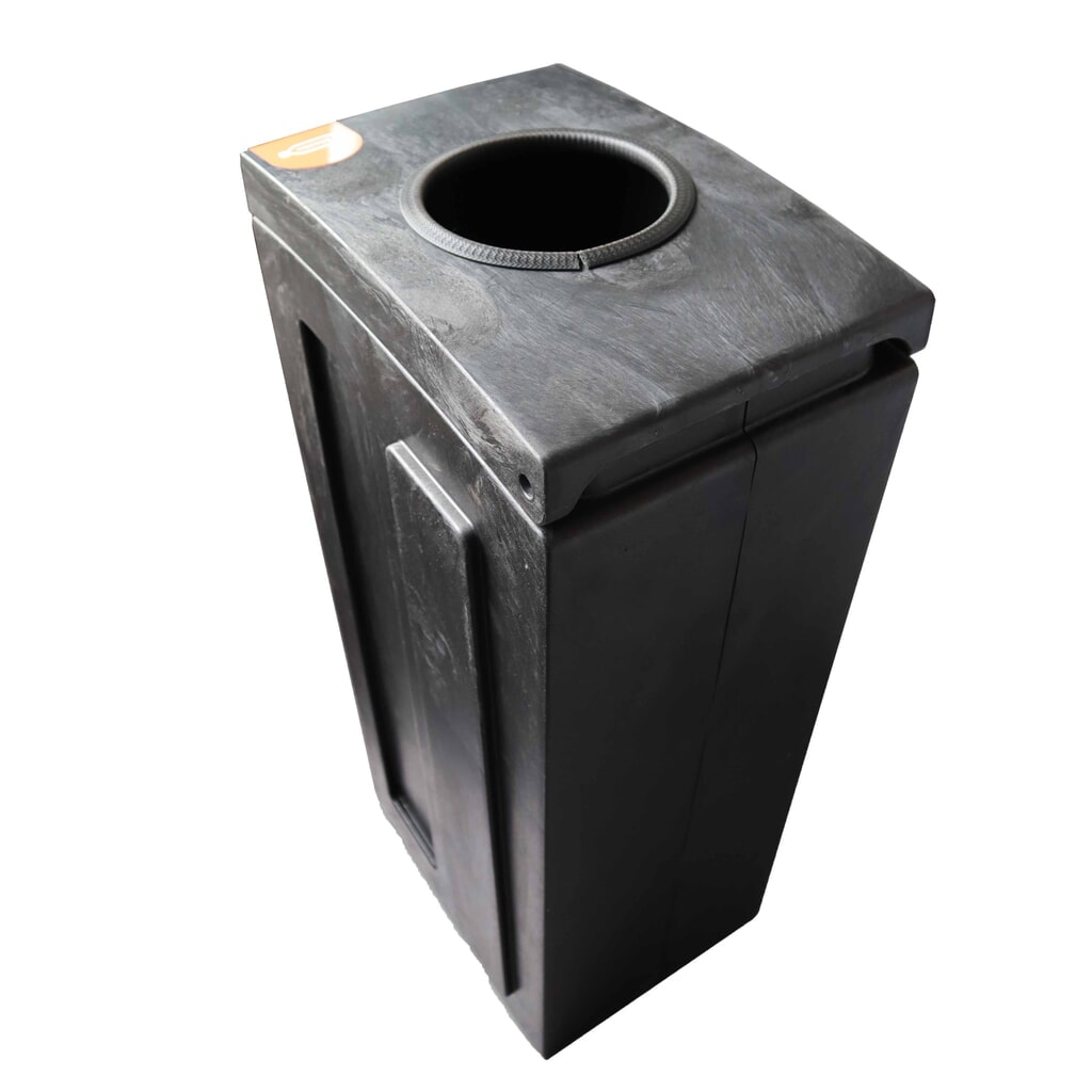 Produktabbildung Nr. 2: BON TON Original Abfallbehälter mit Einwurföffnung, aus 100 % recyceltem Polypropylen, 70 Liter, grau