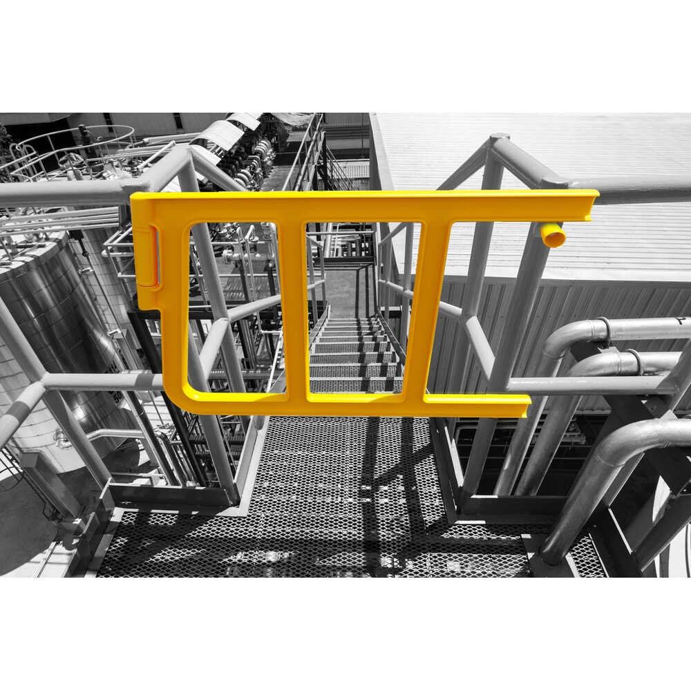 Produktabbildung Nr. 2: BOPLAN® Double Axes Gate® Sicherheitstür für Rammschutzgeländer, Innen- und Außenbereich, für 1.130 mm Türöffnung