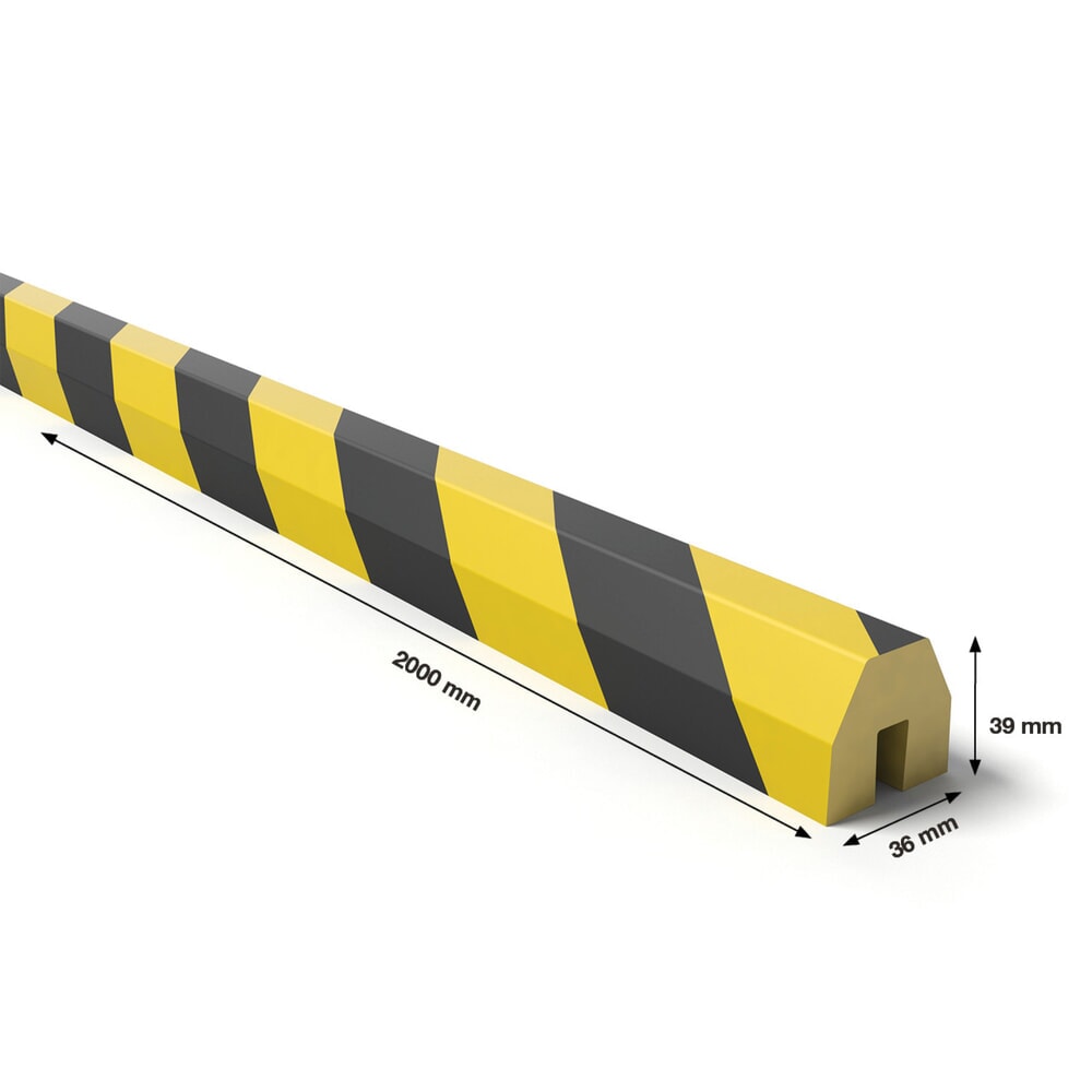 Produktabbildung Nr. 2: BOPLAN® Prallschutz Teddy Pro® VU19 für Kanten, Innenbereich, selbstklebend, trapenzförmig, HxL 36 x 2.000 mm