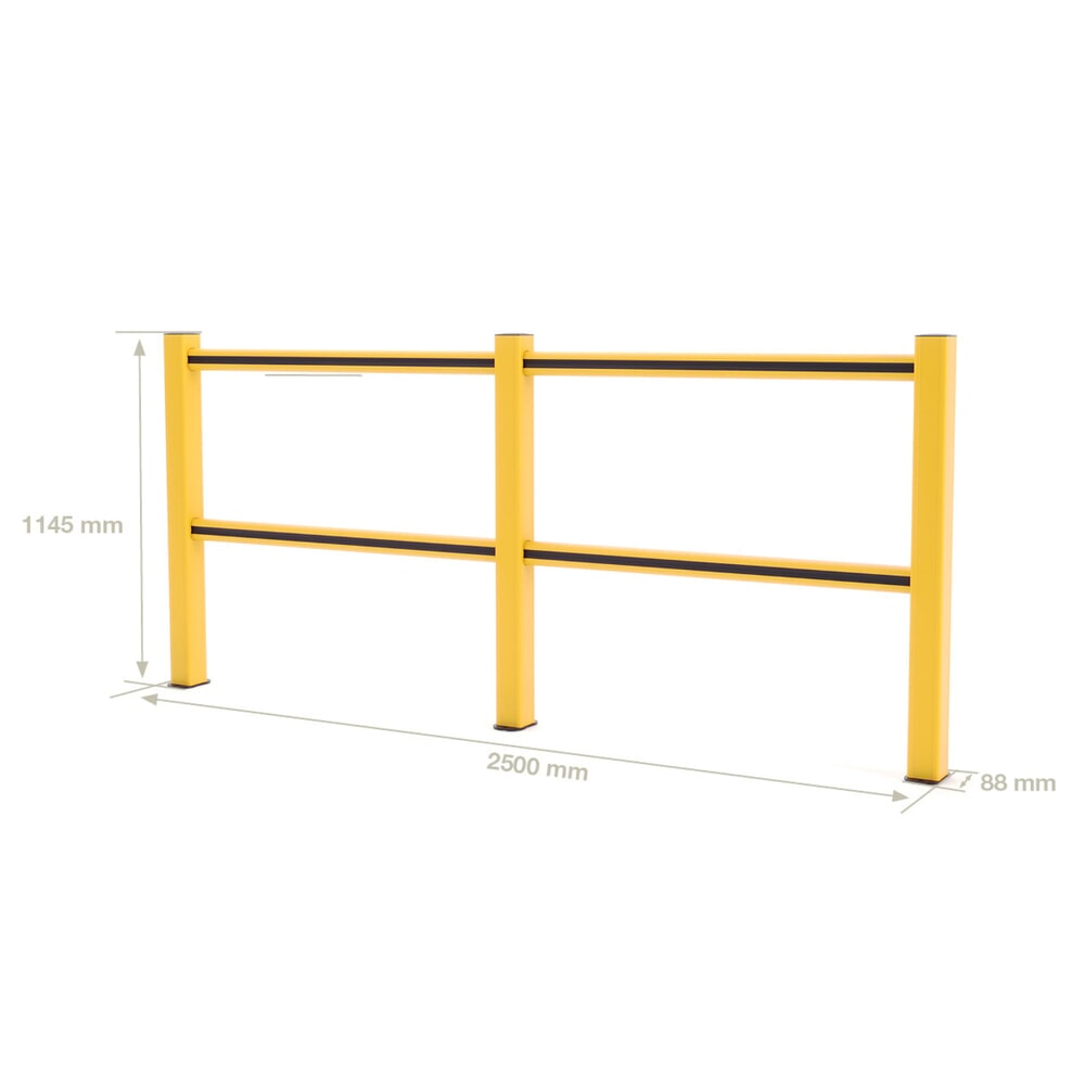 Produktabbildung Nr. 4: BOPLAN® Rammschutzgeländer Flex Impact® HD Light, gelb / schwarz, Innenbereich, HxL 1.145 x 2.500 mm