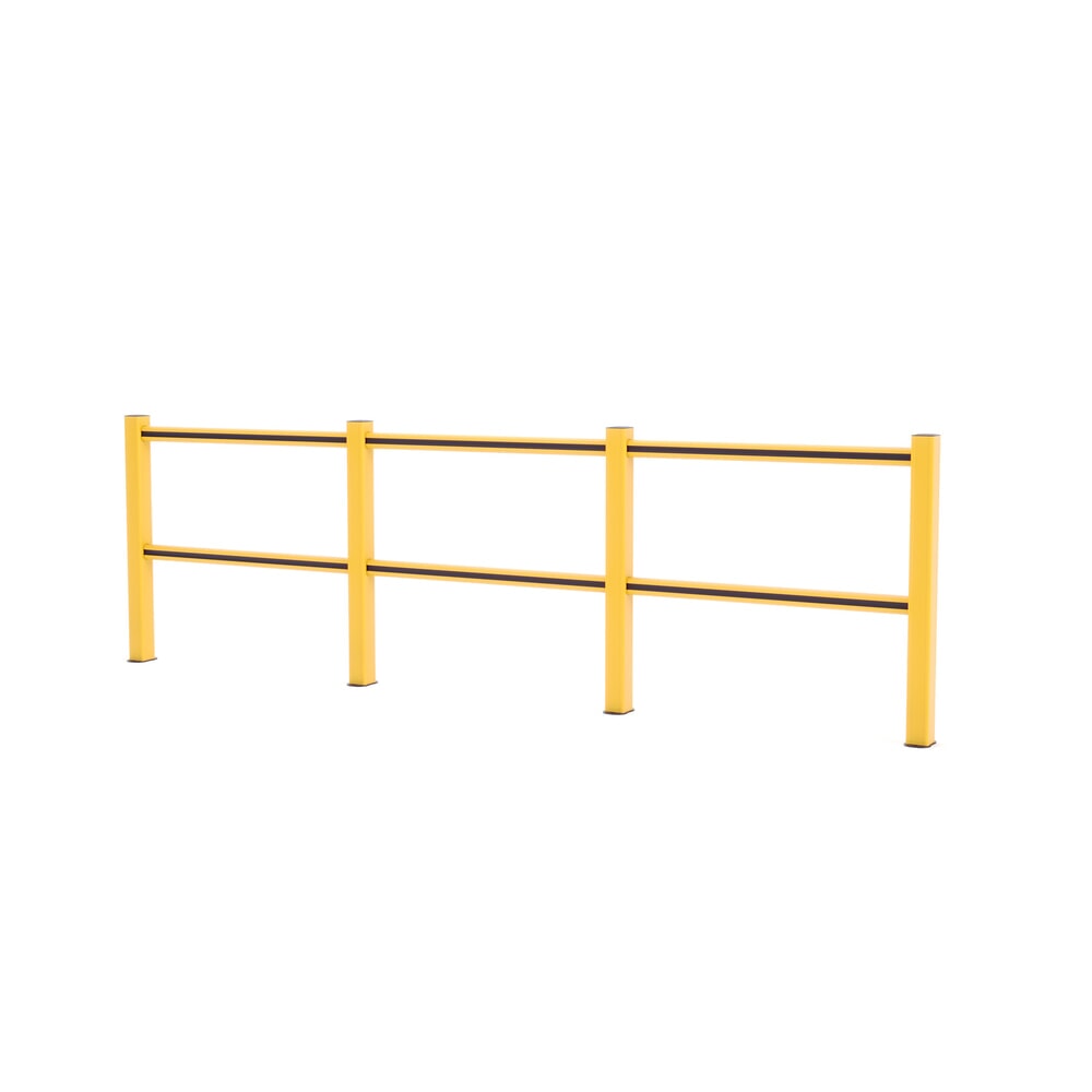 Produktabbildung Nr. 1: BOPLAN® Rammschutzgeländer Flex Impact® HD Light, gelb / schwarz, Innenbereich, HxL 1.145 x 3.750 mm