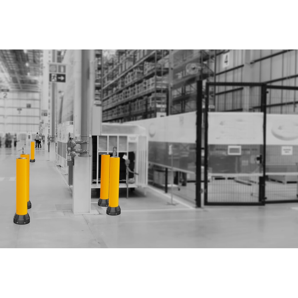 Produktabbildung Nr. 4: BOPLAN® Rammschutzpoller Flex Impact® BO125L, Innen- und Außenbereich, Höhe 750 mm, Grundplatte zinkbeschichtet, gelb / schwarz